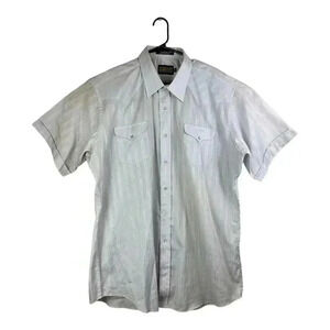 Vintage Panhandle Slim Western Pearl Snap Shirt size 18/L Ivory Cowboy Rodeo